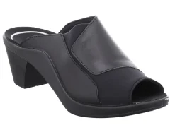 Sale Romika Mokassetta 244 Black Leather Slide Heel Sandal