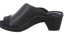 Sale Romika Mokassetta 244 Black Leather Slide Heel Sandal