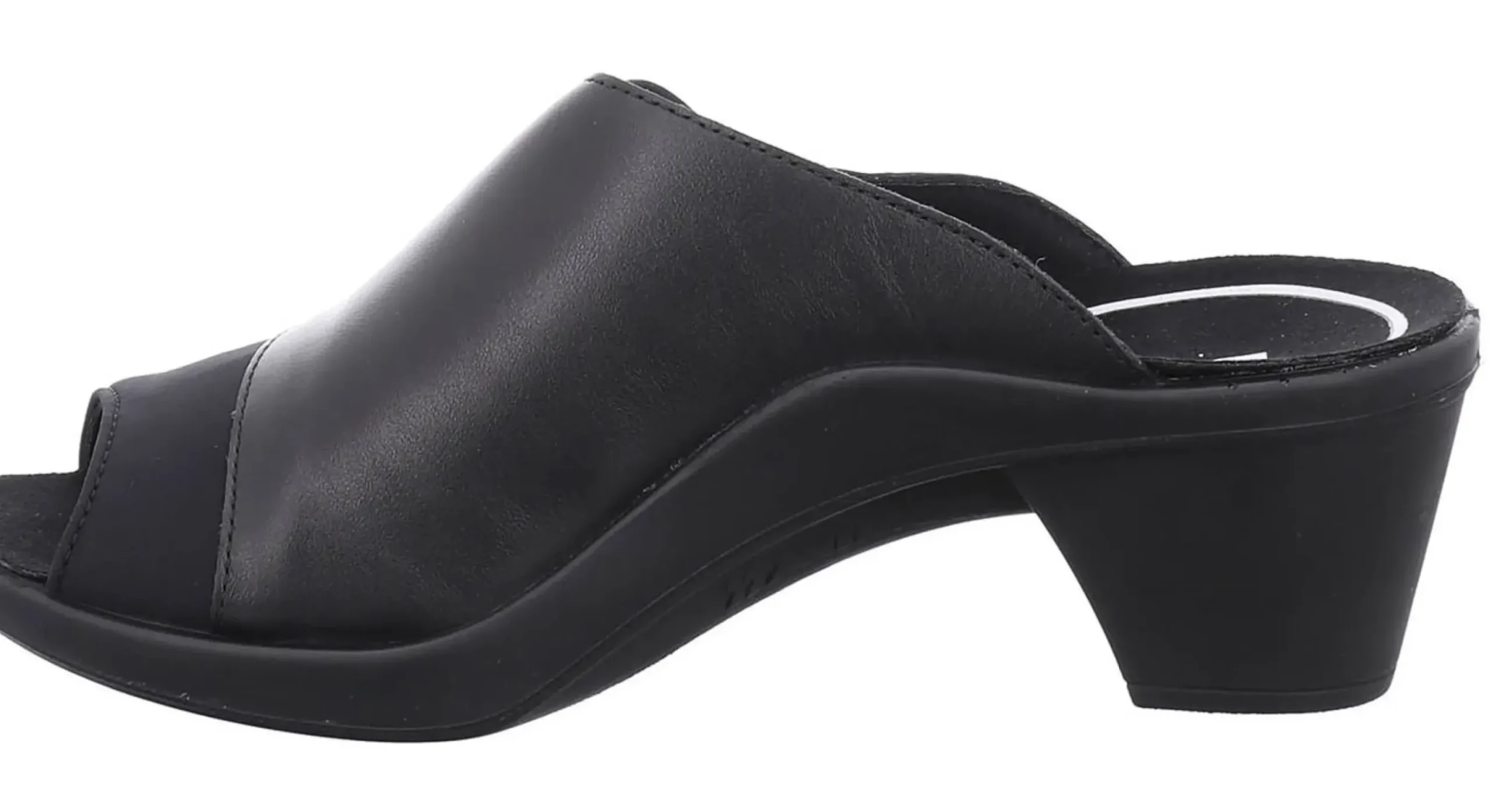 Sale Romika Mokassetta 244 Black Leather Slide Heel Sandal