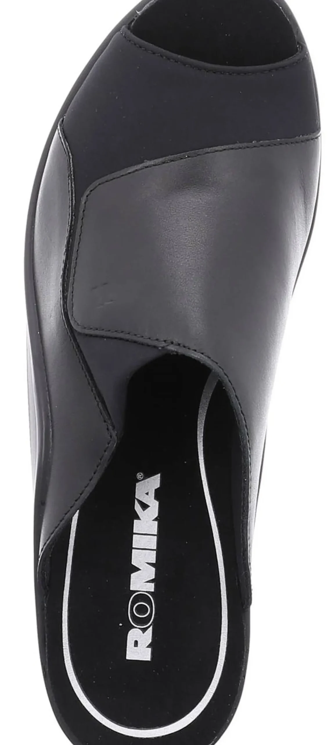 Sale Romika Mokassetta 244 Black Leather Slide Heel Sandal