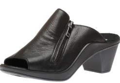 Discount Romika Mokassetta 297 Black Zipper Slide Heel Sandal