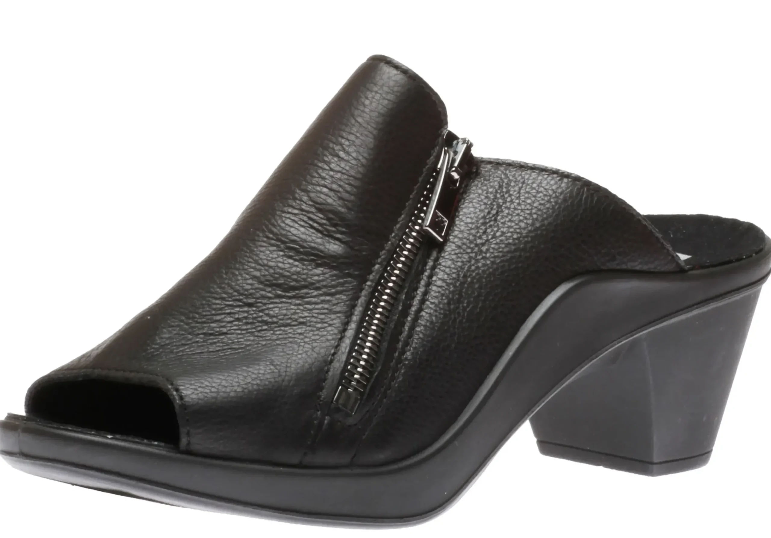 Discount Romika Mokassetta 297 Black Zipper Slide Heel Sandal