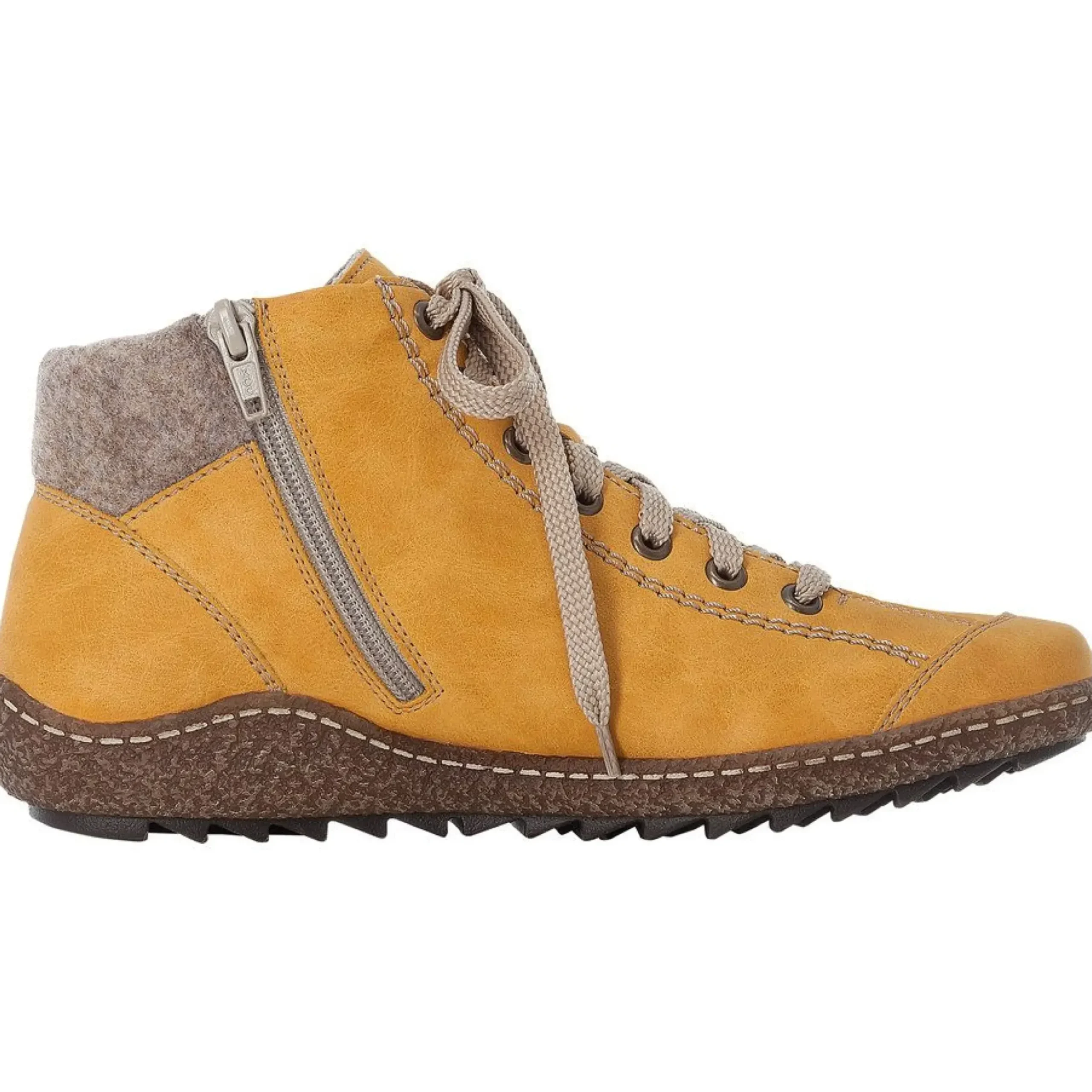 Discount Rieker Morelia Yellow Fleece Lined Lace-Up Ankle Sneaker