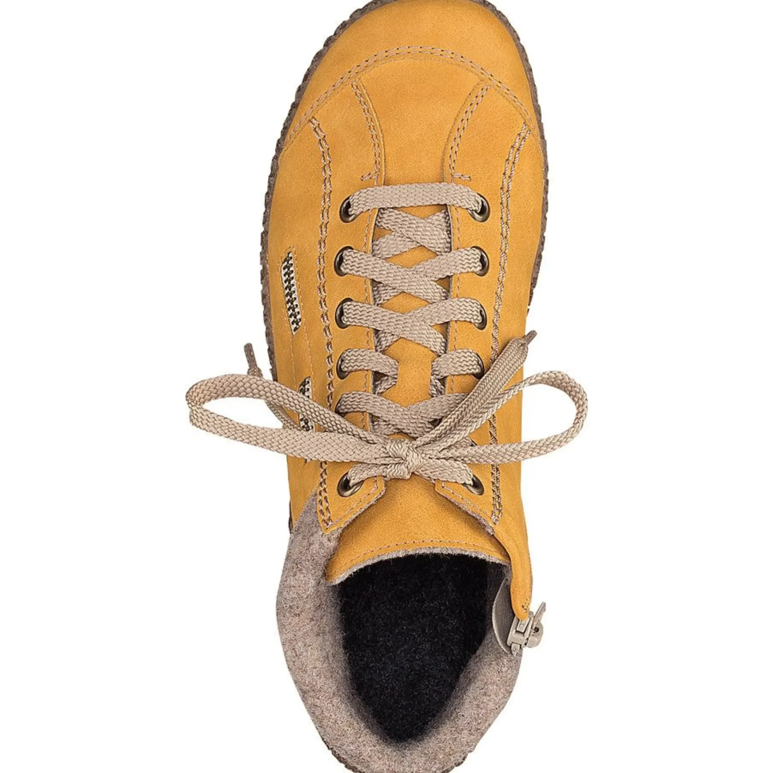 Discount Rieker Morelia Yellow Fleece Lined Lace-Up Ankle Sneaker