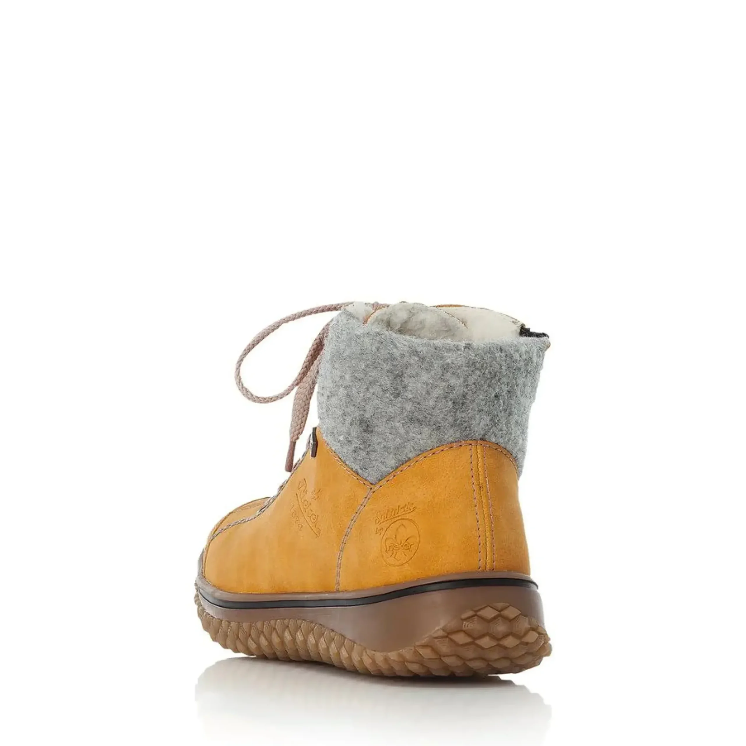 New Rieker Morelia Yellow Fleece Lined Lace-Up Ankle Sneaker
