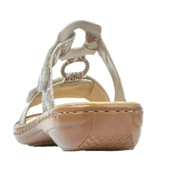 Hot Rieker Mosaik White Multicolour Floral Slide Sandal