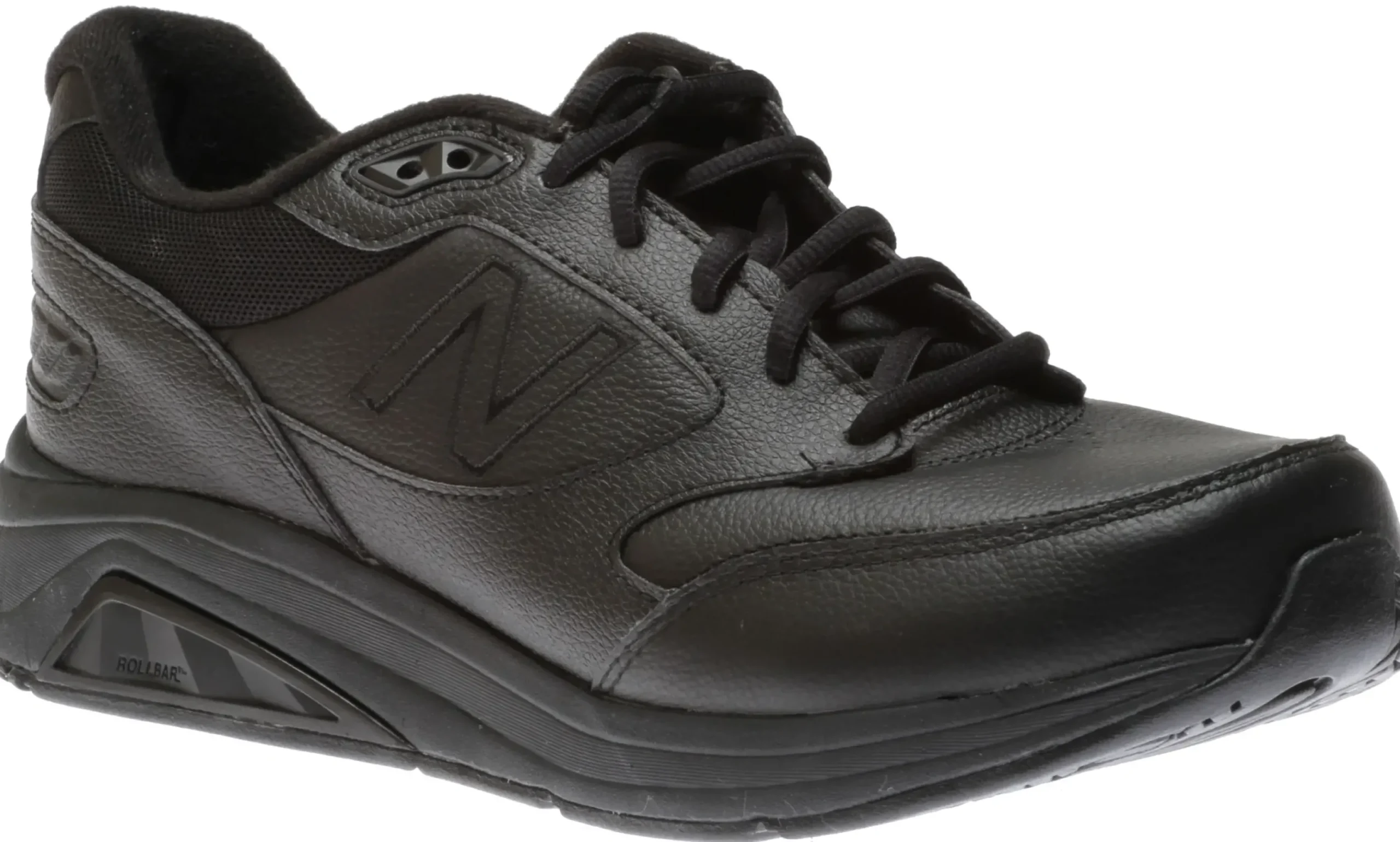 Sale New Balance Mw928Bk3 Black Leather Lace-Up Walking Shoe