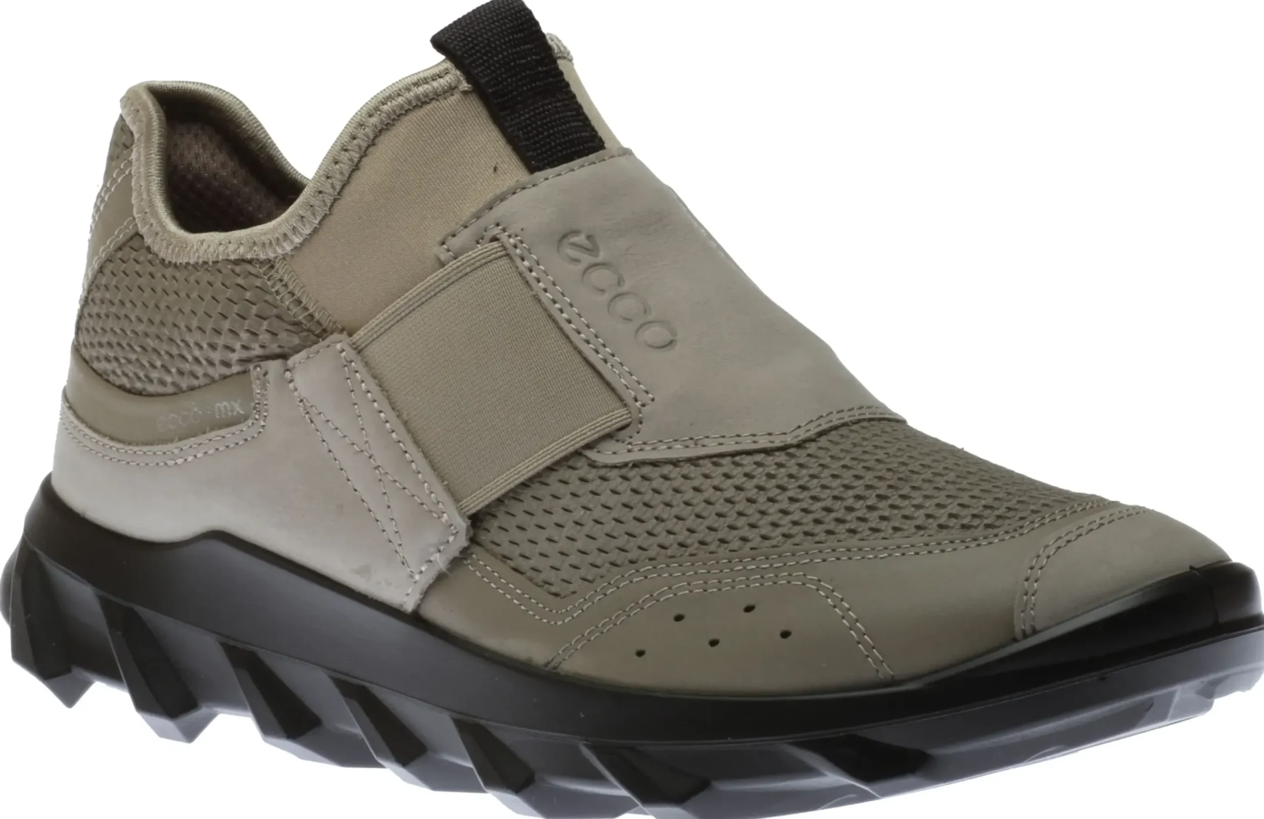Clearance Ecco Mx Vetiver Green Leather Mesh Slip-On Sneaker