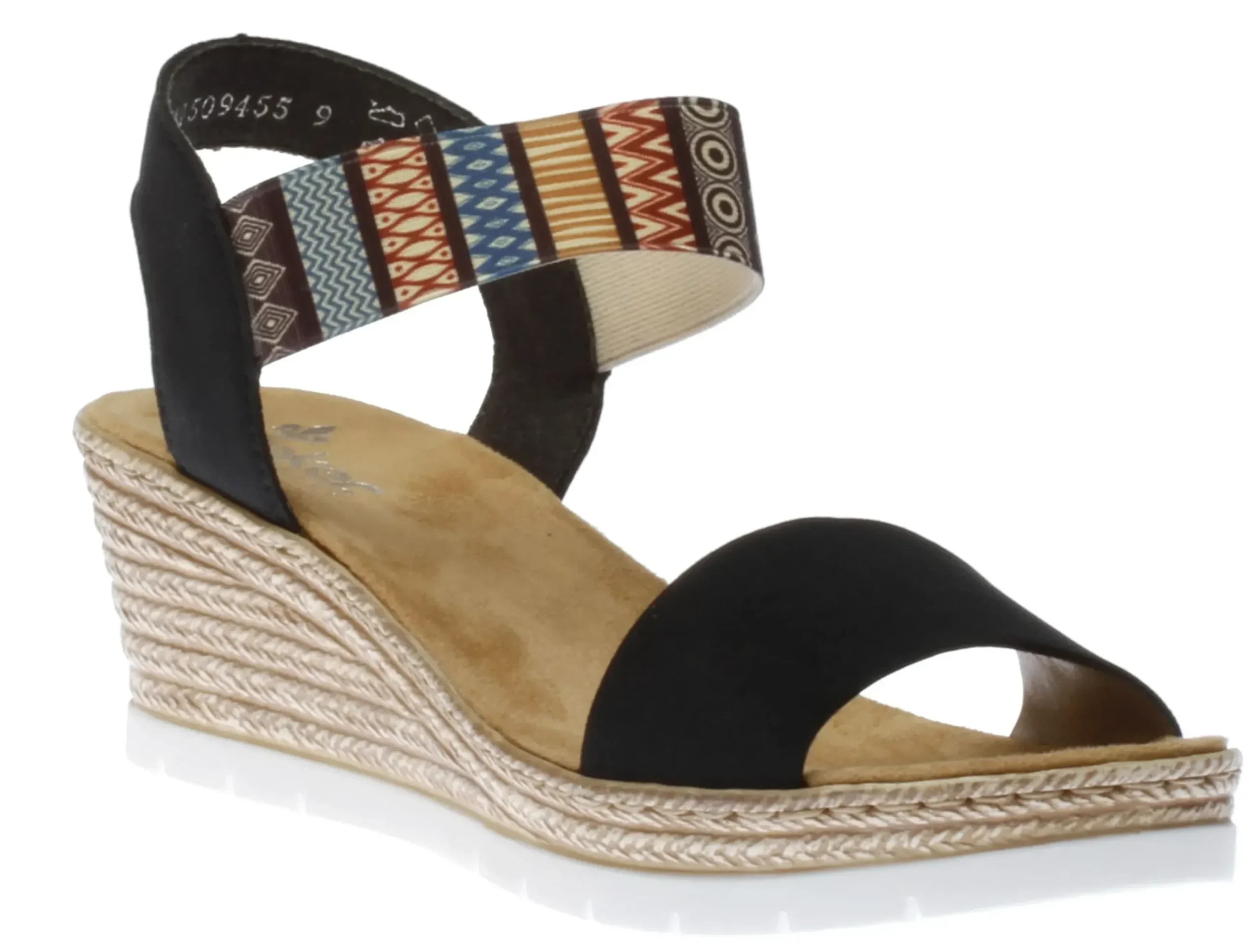 Best Rieker Namur Blue Print Wedge Sandal