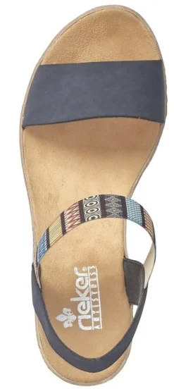 Best Rieker Namur Blue Print Wedge Sandal