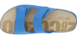 Clearance Ecco 2Nd Cozmo Regatta Blue Leather Double Strap Slide Sandal