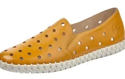 Online Rieker Newark Yellow Perforated Leather Loafer