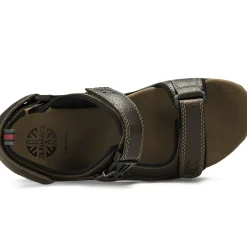 Online Dunham Nolan Brown Leather Adjustable Sandal