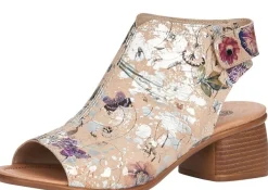 Sale Remonte Odean Beige Metallic Flower Chunky Heel Sandal