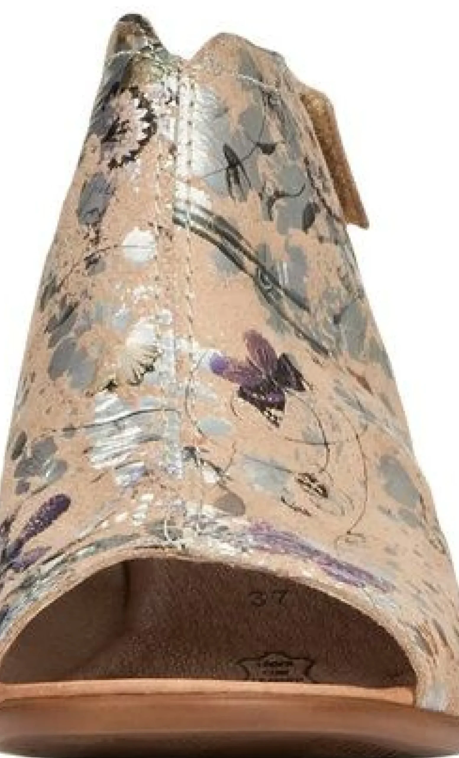 Sale Remonte Odean Beige Metallic Flower Chunky Heel Sandal