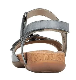 Clearance Remonte Odeon Blue Flower Perforated Leather Sandal