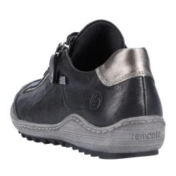 Outlet Remonte Ottawa Black Leather Lace-Up Sneaker