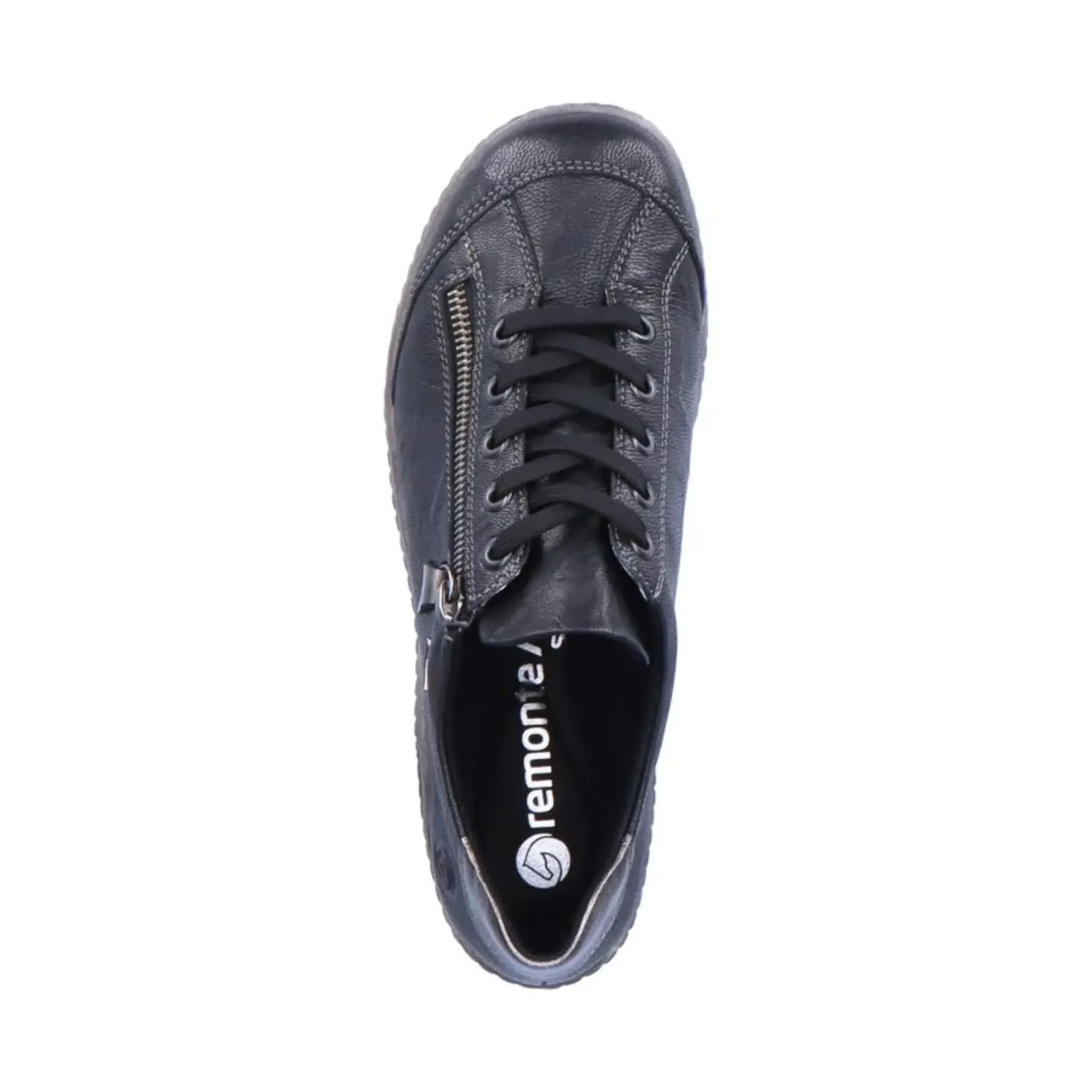 Outlet Remonte Ottawa Black Leather Lace-Up Sneaker