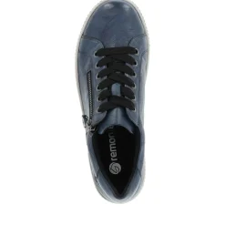 Sale Remonte Ottawa Black Leather Zipper Lace-Up Sneaker