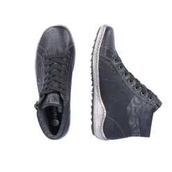 Remonte Ottawa Black Print Lace-Up Ankle Sneaker