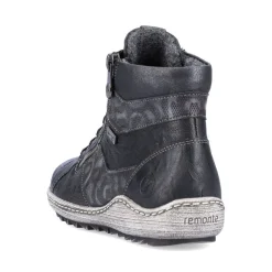 Remonte Ottawa Black Print Lace-Up Ankle Sneaker