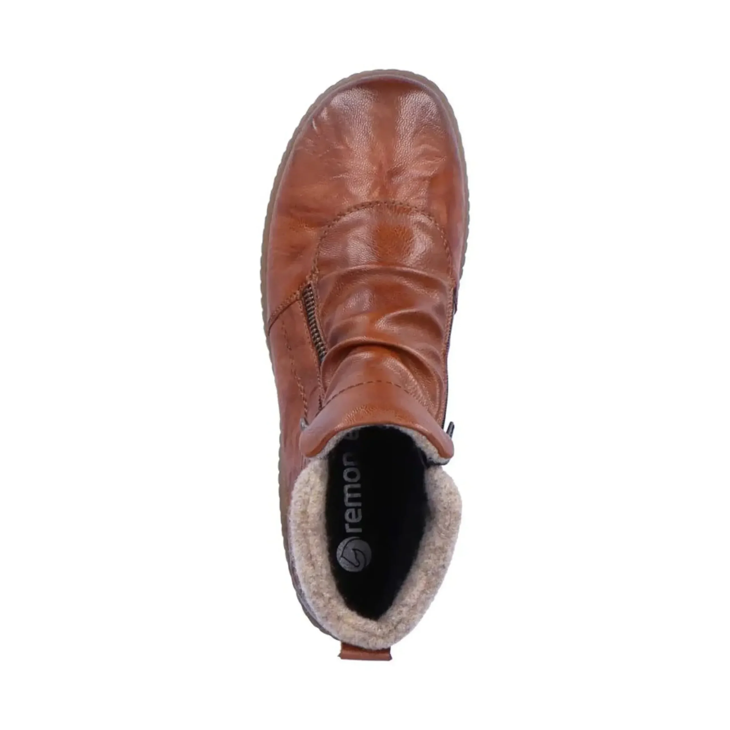 Best Remonte Ottawa Brown Ruched Zipper Boot