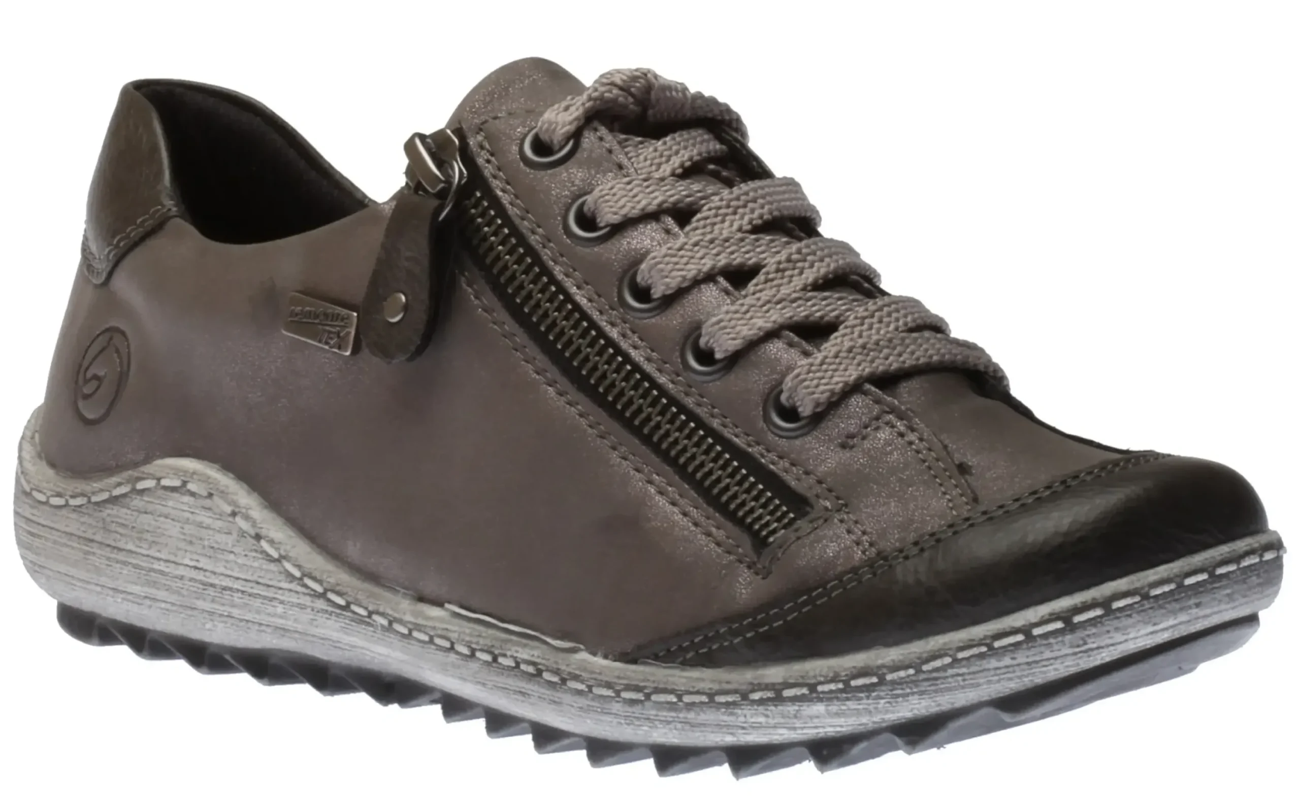 Best Remonte Ottawa Grey Leather Lace-Up Sneaker