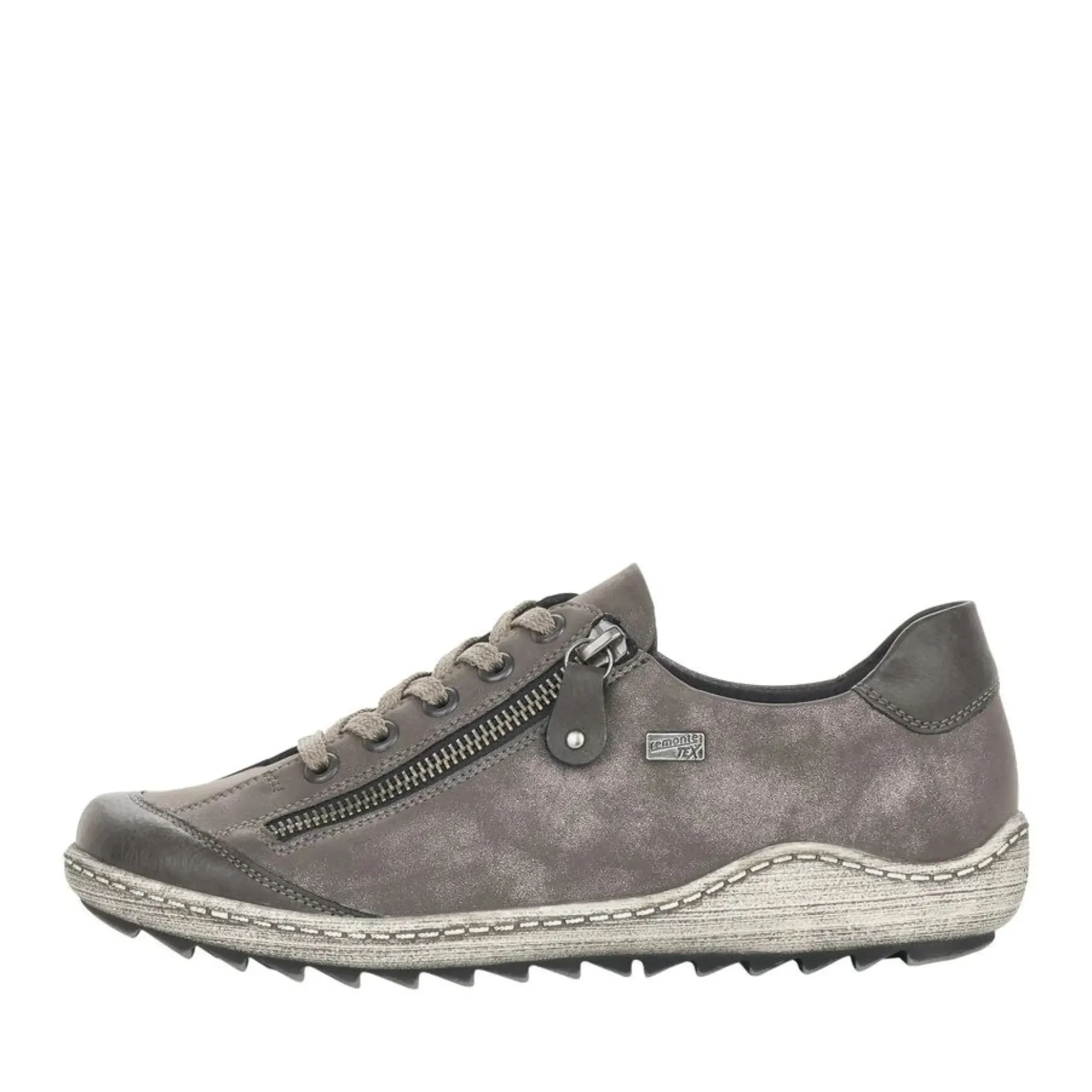 Best Remonte Ottawa Grey Leather Lace-Up Sneaker