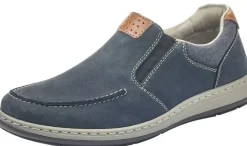 Rieker Patros Navy Leather Slip-On Loafer