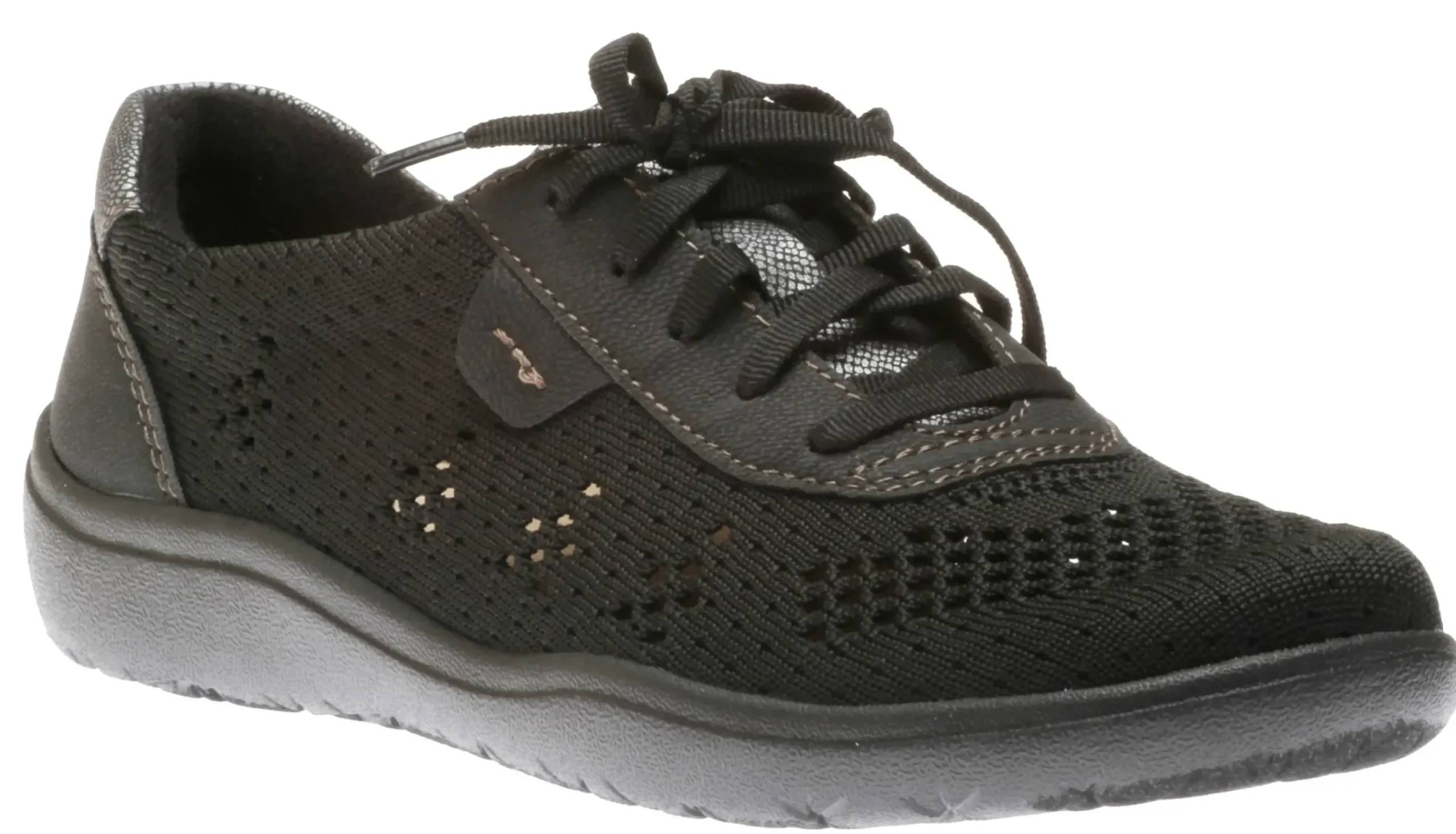 Sale Earth Paxton Petra Black Perforated Knit Lace-Up Sneaker