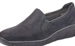 Clearance Rieker Pisa Navy Silver Polka Dot Slip-On Wedge Loafer