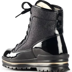 Sale Olang Pop Black Glitter Lace-Up Winter Boot