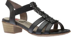 Online Relife R4033 Jeans Blue Embellished Strappy Heeled Sandal