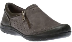 Discount Earth Rapid Randall Dark Grey Zipper Slip-On Shoe
