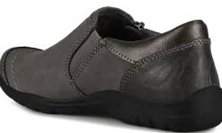 Discount Earth Rapid Randall Dark Grey Zipper Slip-On Shoe