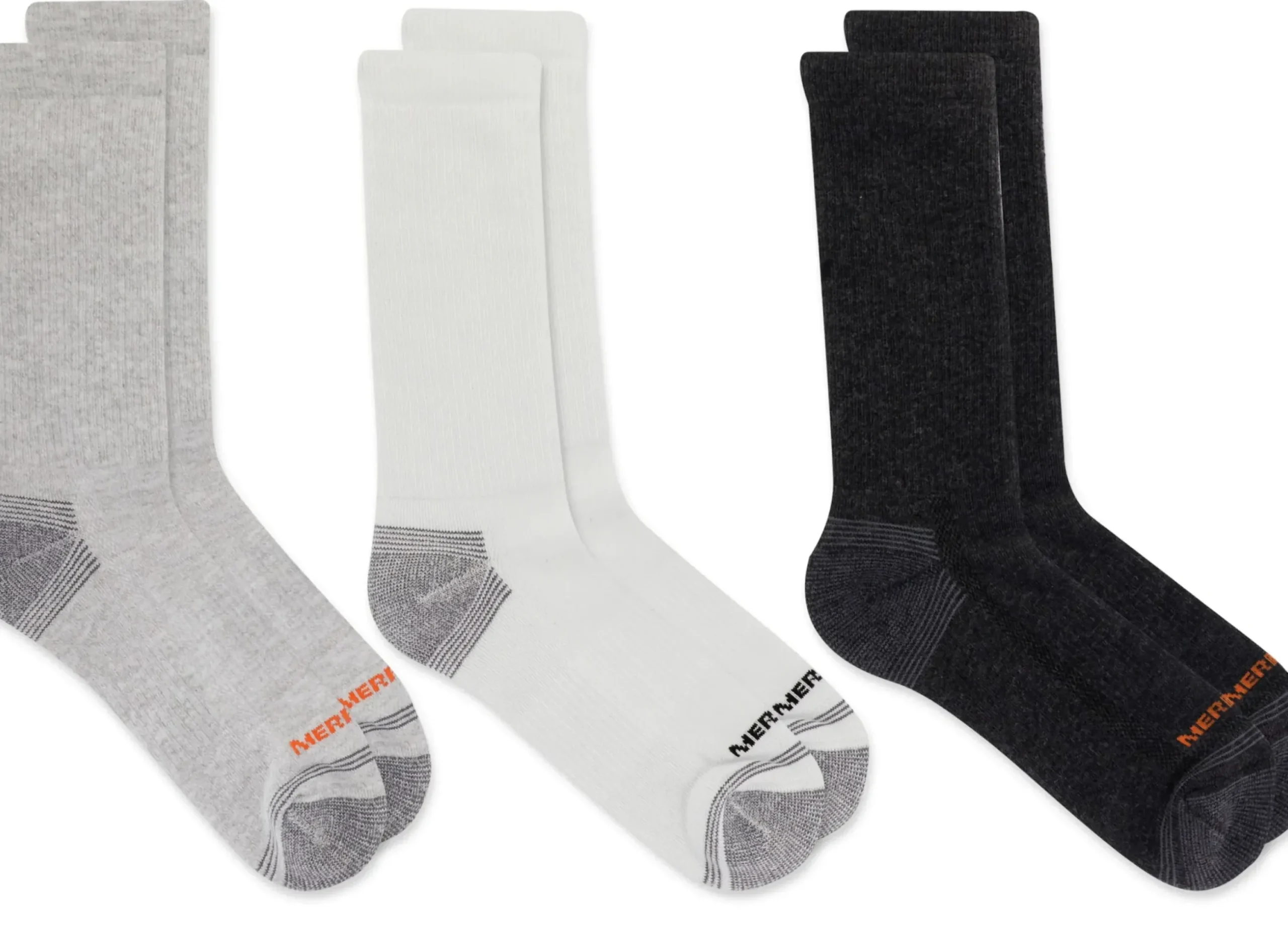 Merrell Repreve 3-Pack Hiker Crew Socks Grey