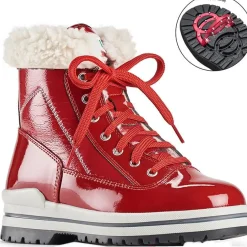 Clearance Olang Rimini Lace-Up Red Patent Winter Ankle Boot