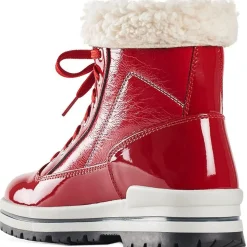 Clearance Olang Rimini Lace-Up Red Patent Winter Ankle Boot