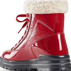 Clearance Olang Rimini Lace-Up Red Patent Winter Ankle Boot