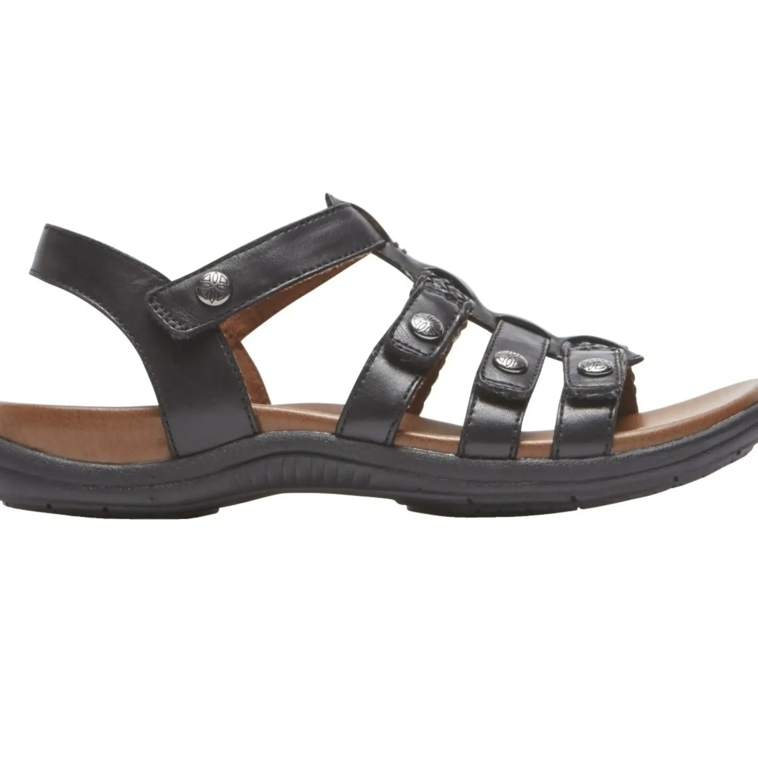 Online Cobb Hill Rubey Black Leather T-Strap Sandal