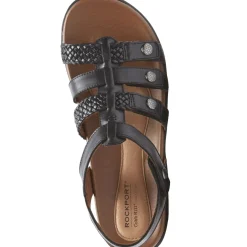 Online Cobb Hill Rubey Black Leather T-Strap Sandal