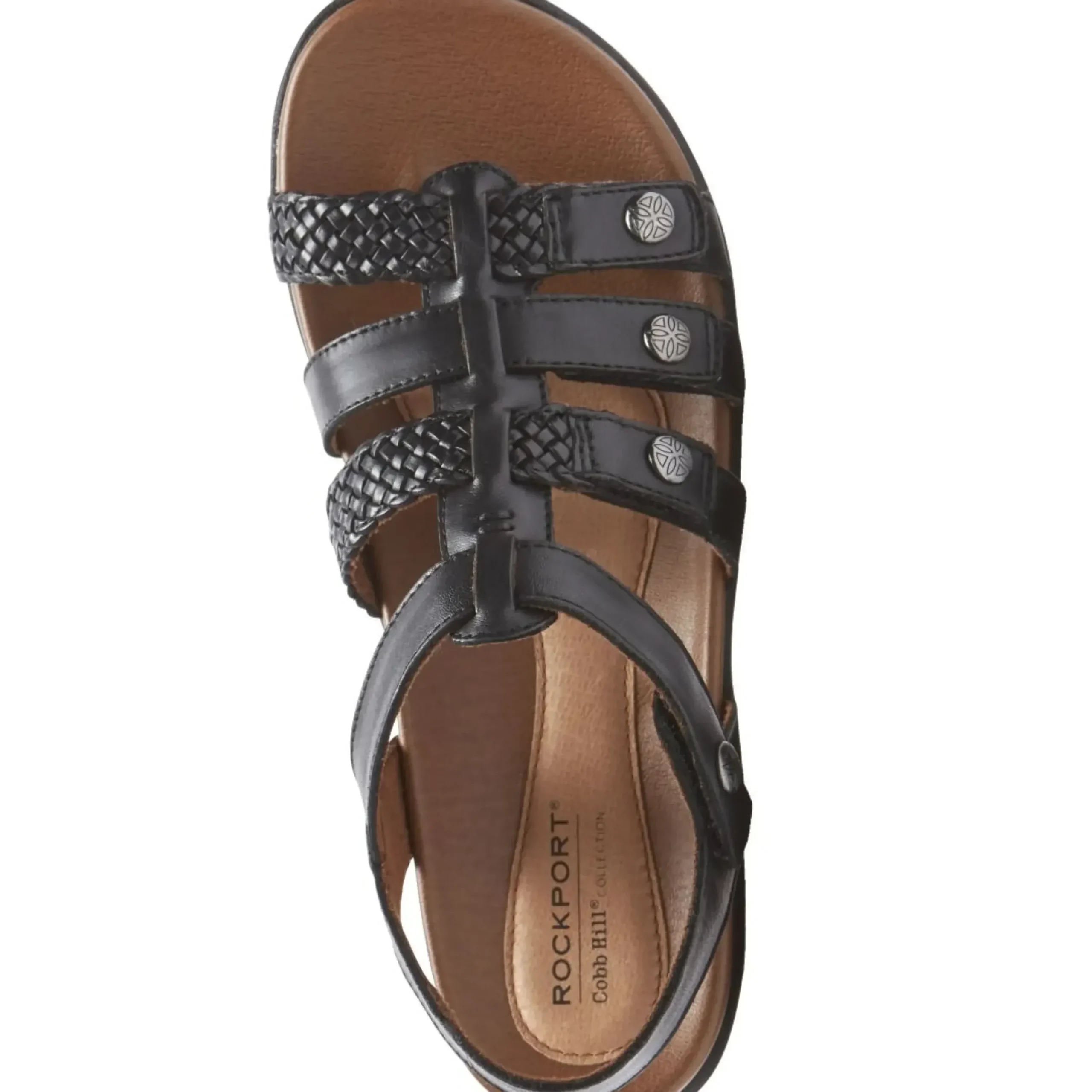 Online Cobb Hill Rubey Black Leather T-Strap Sandal