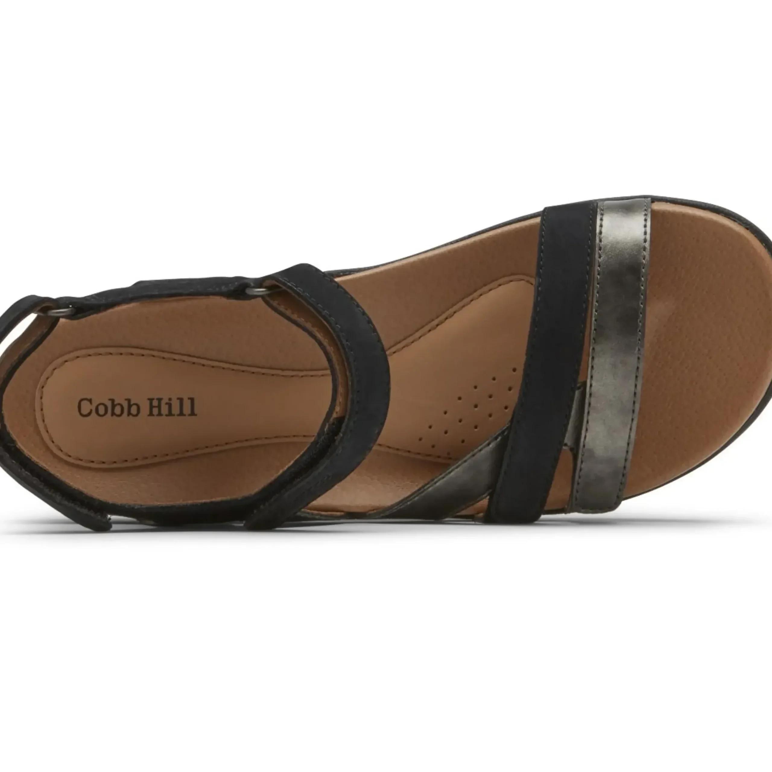 New Cobb Hill Rubey Black Three Strap Sandal