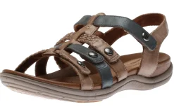 Outlet Cobb Hill Rubey Khaki / Navy T-Strap Sandal
