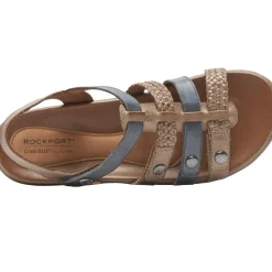 Outlet Cobb Hill Rubey Khaki / Navy T-Strap Sandal