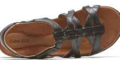 Hot Cobb Hill Rubey Woven Black Leather Sandal