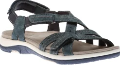 Clearance Earth Sammie Navy Blue Leather Sport Sandal