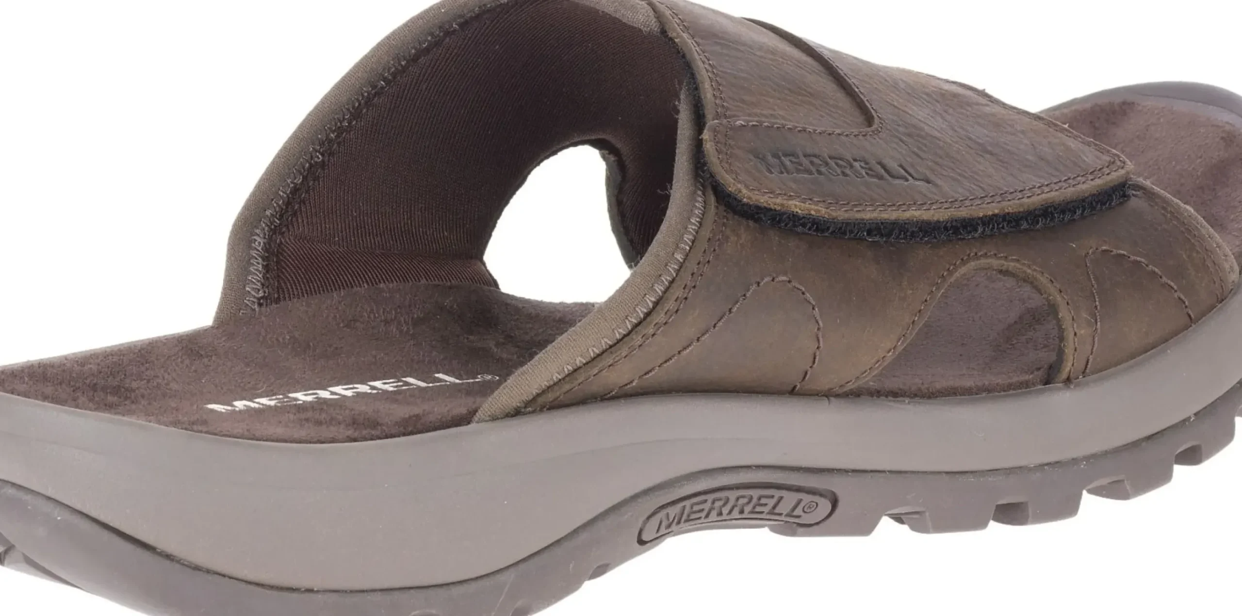 Merrell Sandspur 2 Earth Brown Leather Slide Sandal