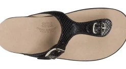 SAS Shoes Sanibel Black Snake Thong Sandal