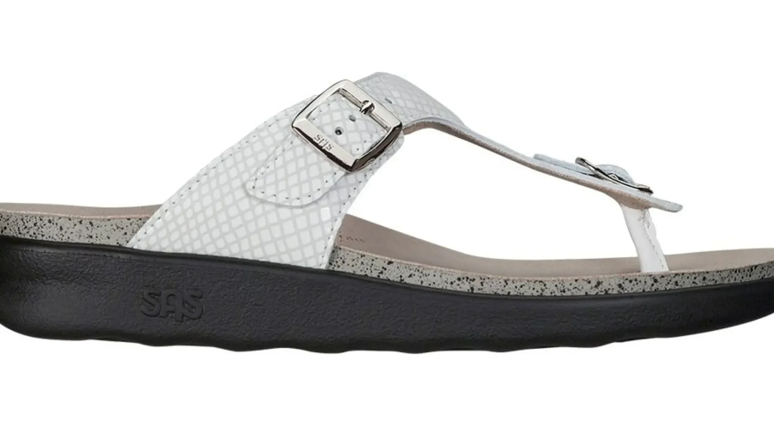 Online SAS Shoes Sanibel White Snake Thong Sandal
